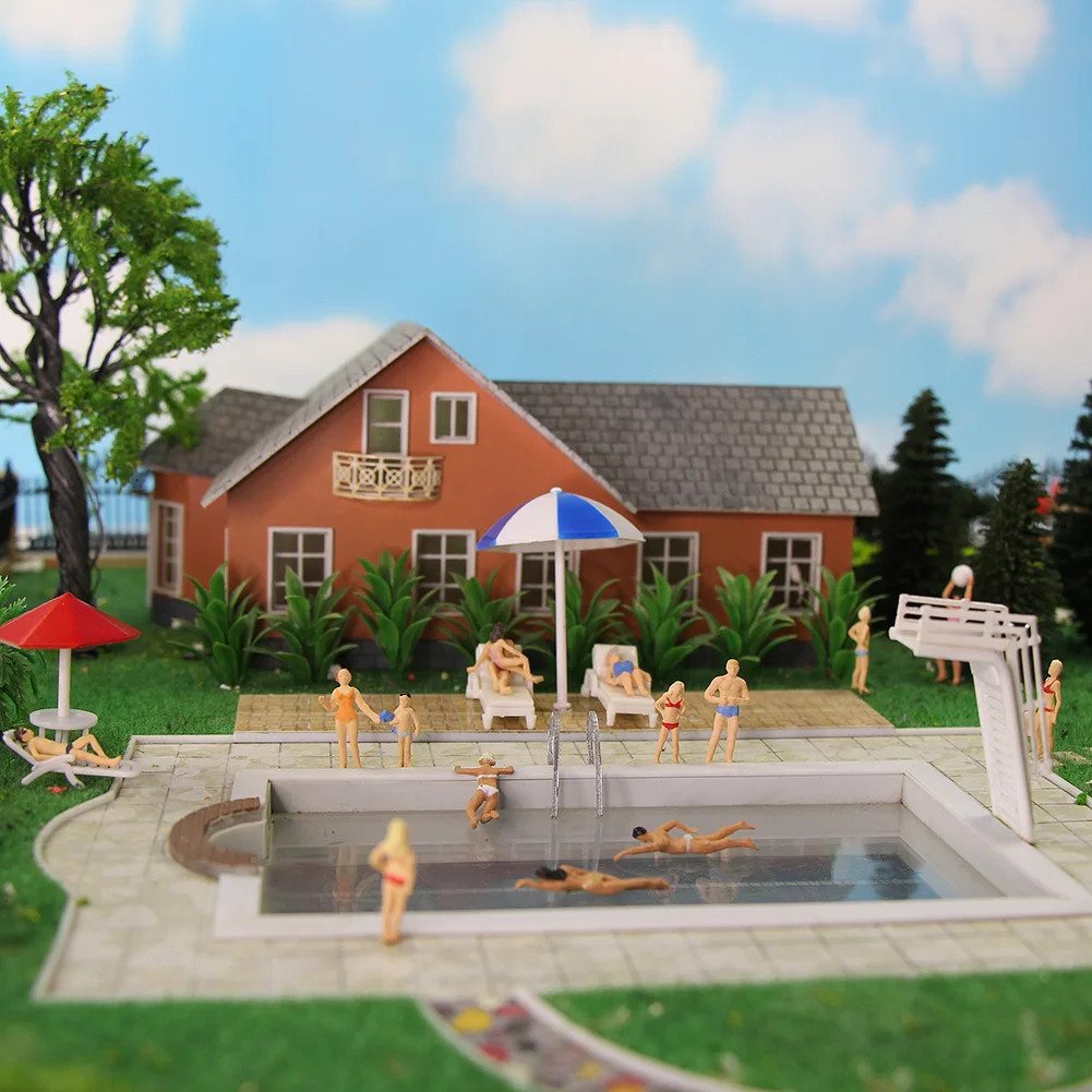 Evemodel 40pcs HO Scale Swimming Figures 1:87 Swimming People Model Trains 5