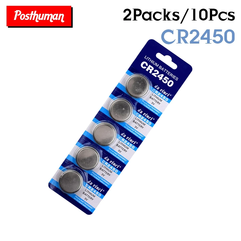 

POSTHUMAN 10pcs CR2450 3V button cell coin battery 2450 ECR2450 KCR2450 5029LC LM2450 lithium Battery For Electronic Scale Watch