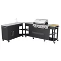VidaXL Edelstahl Grill Grill Flexible Rahmen BBQ Grill Mit 4 Leistungsstarke Brenner Kochen Grid Für Home Park-in Küchenkabinette aus Heimwerkerbedarf bei
