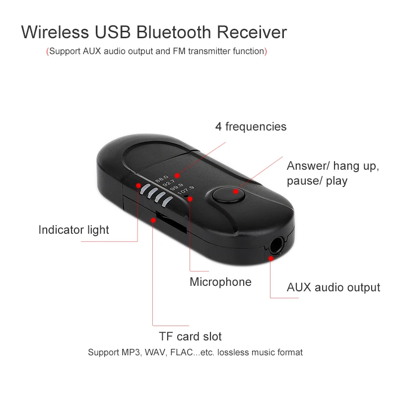 Автомобильный беспроводной USB bluetooth приемник FDOMAIN комплект громкой связи