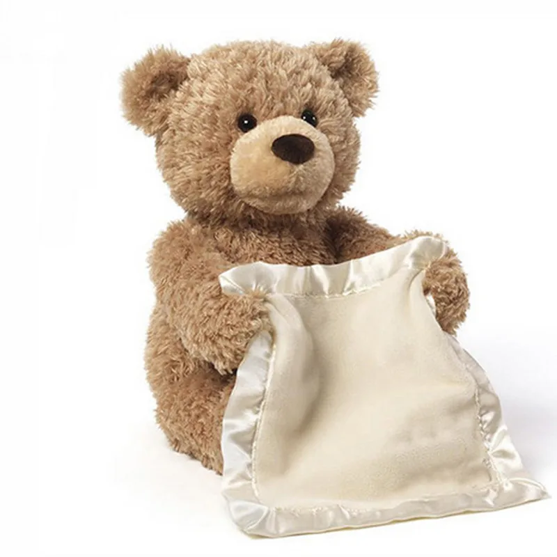 Peek a Boo Teddy Bear Play Hide And Seek bear Lovely Cartoon Stuffed Bear Cute soft Music Plush Toy
