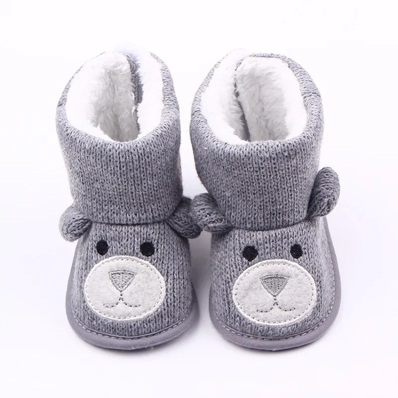 Детская зимняя обувь с кисточками; зимняя детская обувь; нескользящие рождественские ботиночки с рисунками животных; babyshoes