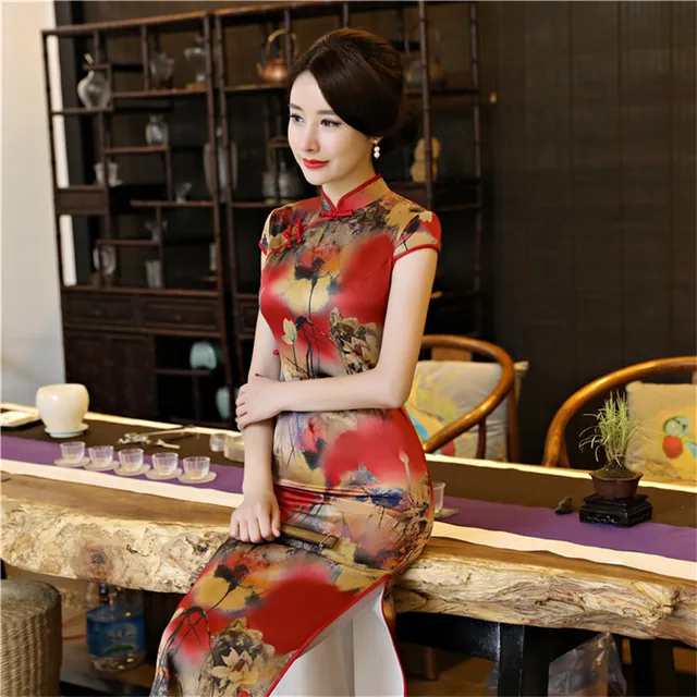 Summer New Sexy Chinese Women Dress Slim Elegant Short Sleeve Qi Pao ...