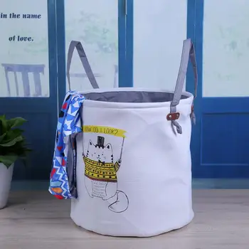

Laundry Basket Dirty Clothes Basket Storage Basket Cat Pattern Folding Laundry Hamper Washing Bag Organizer Basket E5M1