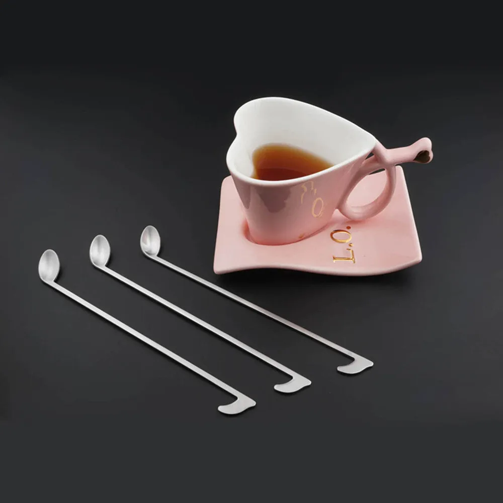 1 шт., ложки с длинной ручкой, креативная чайная ложка из нержавеющей стали, ложки в форме ноты для питья, десерта, медовые кофейные ложки@ 30