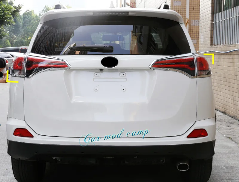 

For Toyota RAV4 RAV 4 2016 2017 ABS Chrome Rear Tail Light Lamp Cover Trims 4pcs Car Styling Accessories!