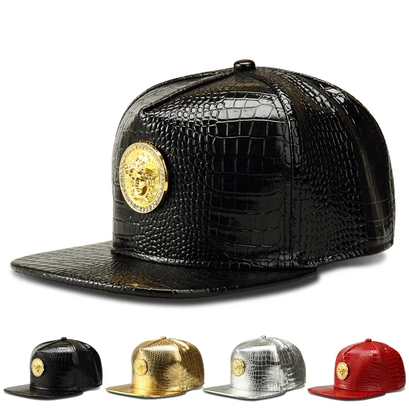 Prix pour New Hot Vente Fashionistas Logo Alliage Hip Hop Casquette de baseball réglable Butin Chapeau Faux En Cuir Snapback Casquettes Pour Hommes Et femmes Prix pour New Hot Vente Fashionistas Logo Alliage Hip Hop Casquette de baseball réglable Butin Chapeau Faux En Cuir Snapback Casquettes Pour Hommes Et femmes