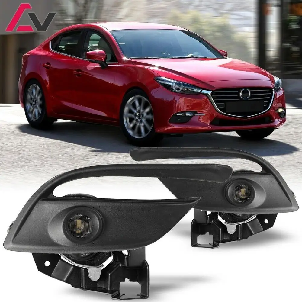 

JanDeNing For Clear Fog light Front Lamps Full Kit W/ Harness For Mazda 3 2017-2018