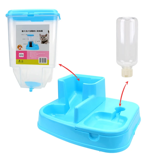 1 Juego de alimentador automático para mascotas perro gato 1