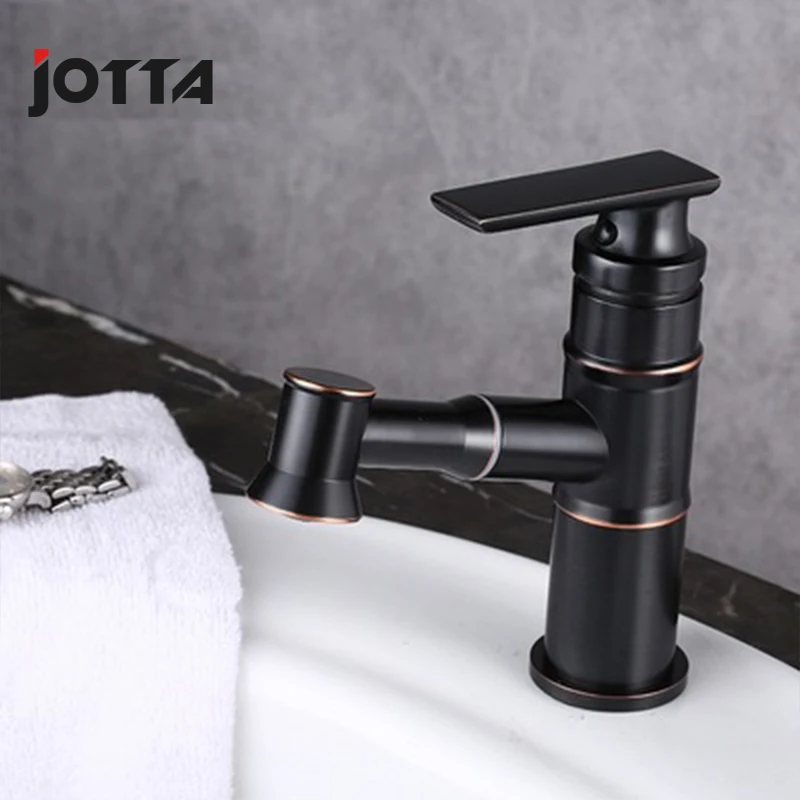 Pull-out faucet retro bathroom faucet Under counter basin hot and cold faucet single-hole faucet
