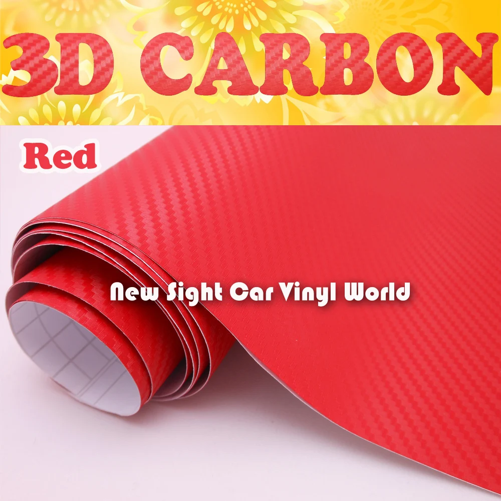 High Quality Red Carbon Fiber Vinyl Film Roll Red 3D Carbon Fiber Film