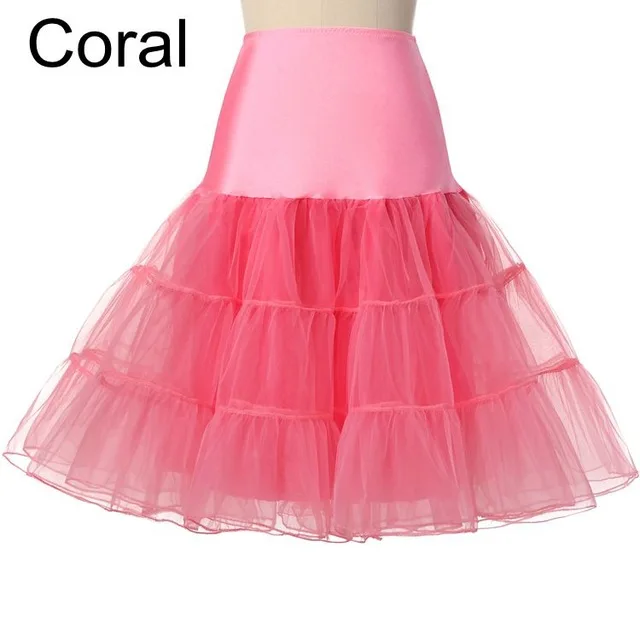 50s Swing Vintage Tutu 26" Retro Underskirt Petticoat Fancy Net 17 Colors Rockabilly long sleeve wedding dresses Dresses