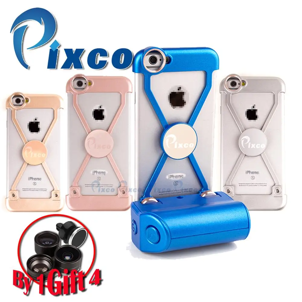Pixco camera lens Kit iP.hone case Selfie Stick wide angle lens+Fisheye+Macro Lens Handheld Stable iP.hone Remote Shutte for i6s