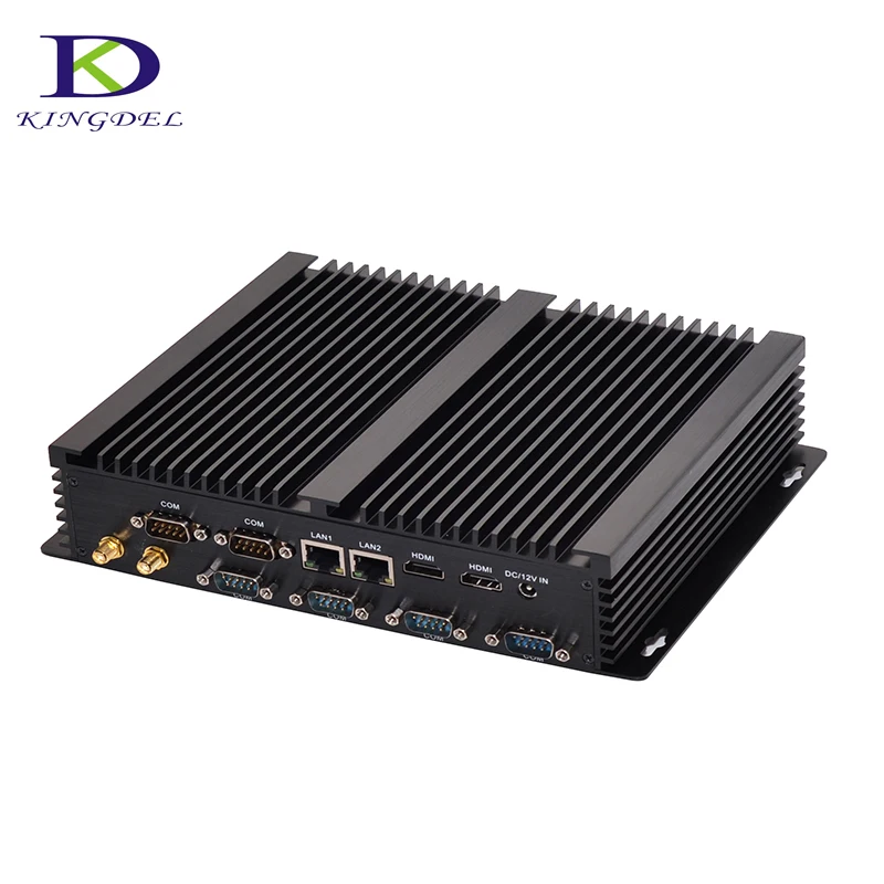 Kingdel безвентиляторный промышленный мини-ПК Core i7 5550U 2 * Intel Gigabit LAN 6 * RS232 8 * USB Micro компьютер 300 м Wi-Fi 2 * HDMI Linux Win 10