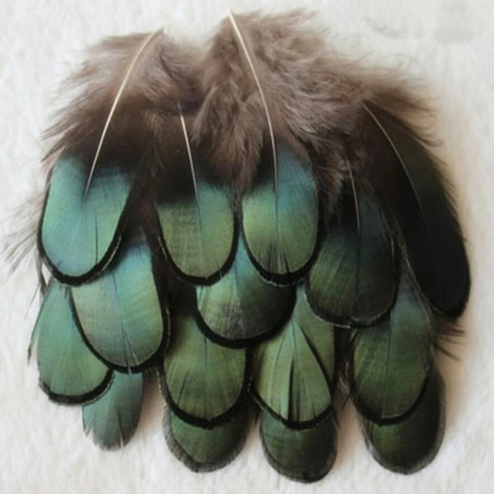 

Feather Retail 20PCS/lot DIY Peafowl Natural Peacock Green Feathers Jewelry Hair Wedding Dress Accessories Peacock Feathers