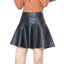 OLOME Корея летняя модная сексуальная мото облегающая мини-юбка женская Предотвращающая воздействие Черная мягкая искусственная кожа мех Jupe Femme плиссированные юбки