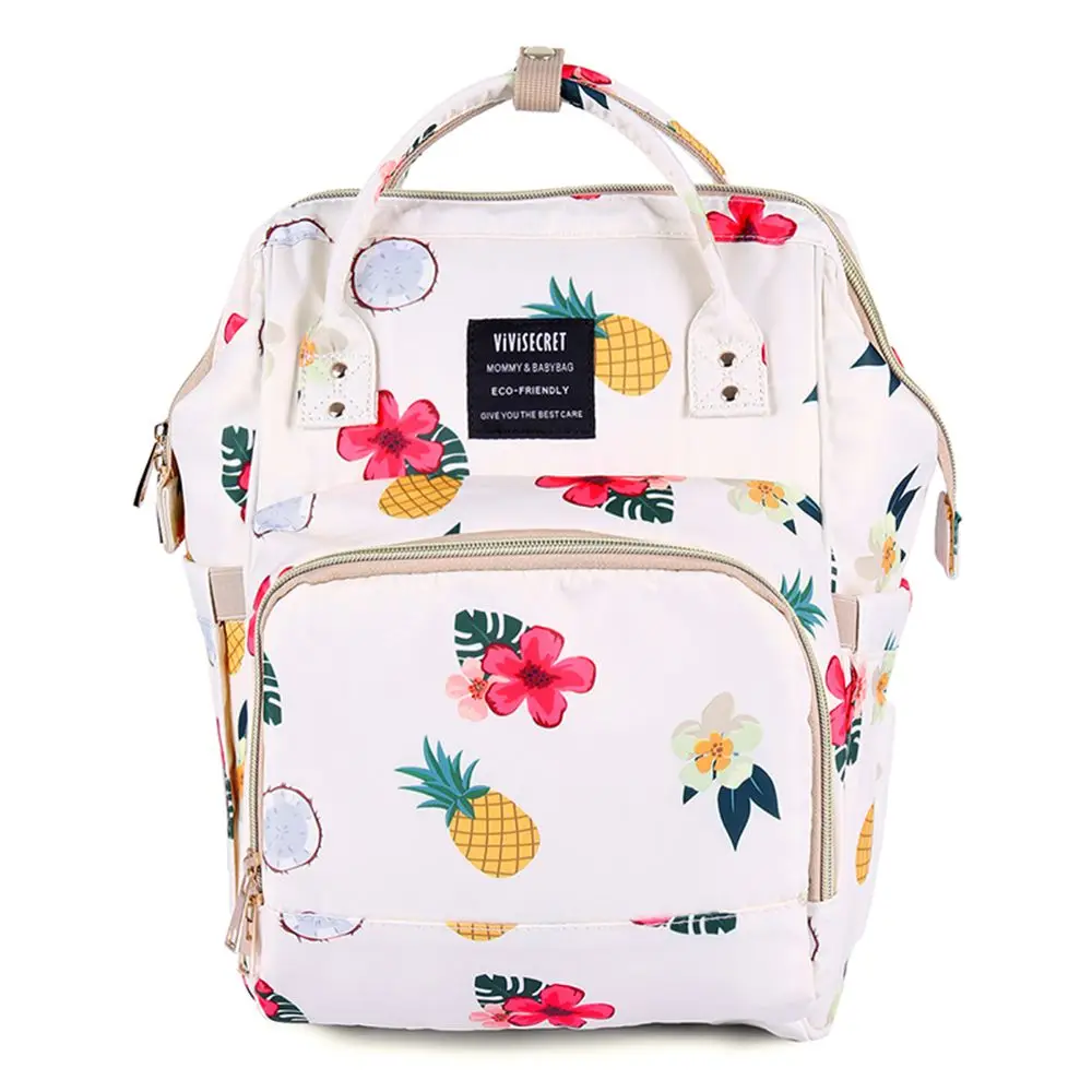 Модные детские сумки с принтом для мам, рюкзак для подгузников, водонепроницаемый рюкзак для мам, сумка для коляски - Цвет: Pineapple flower