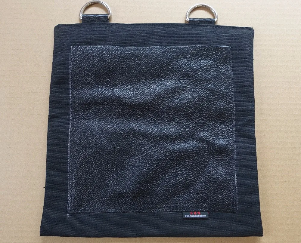 Wing Chun Mind Black Canvas Wall Bag With Real Cow Leather Striking Surface 1 Section 30cm width x Height BCR001 Cun Quan | Фитнес и