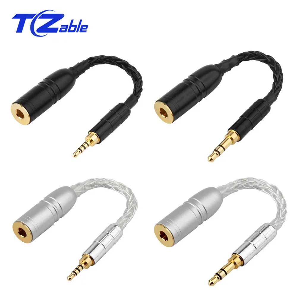 

AUX Headphone Adapter 3.5mm Male To 4.4mm Female Conversion Audio Cable AUX Line Audio Jack Headphone Extended Braided Wire