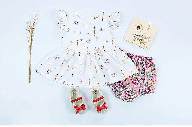 Mother nest 2018 Summer Newborn Baby Love Hollow Dress Flying Sleeves Girl Clothes Birthday Princess Party Dresses for Children (8)