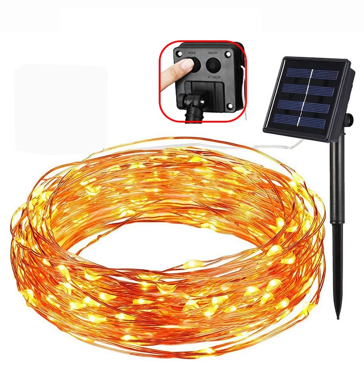 

200 LED Solar Powered String Fairy Light Holiday Outdoor Waterproof Safe Copper Wire Lights Fory Decoration 8 ModesFestival Part