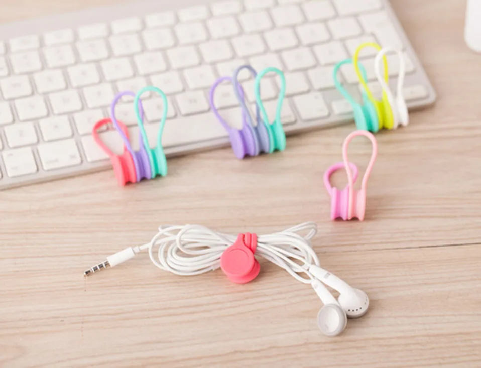 3PcsPack Earphone Cord Winder Cable Holder Organizer Clips Multi Function Durable Magnet Headphones Winder Cables Drop Shipping (6)