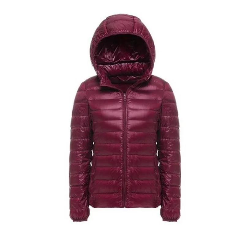 

Women Winter Down Jacket New Ultra Light White Duck Down Jacket Casual Slim Women Puffer Jacket Portable Windproof Hooded Coat