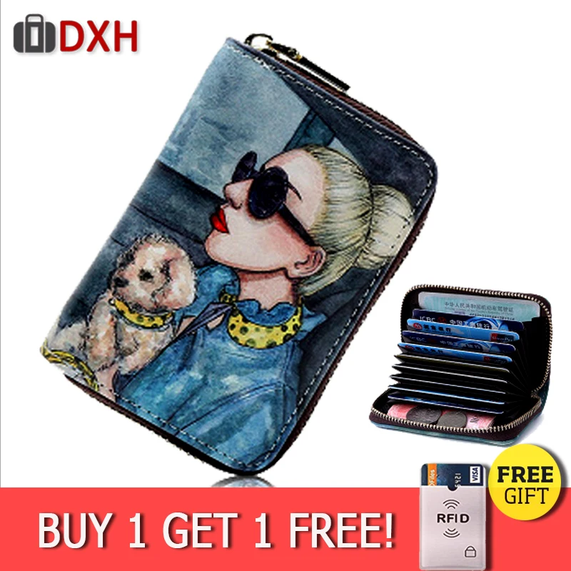 

2019 Card Cover Mini Wallet Women Multi Cardholder Cowhide Cards Holder Credit Card Holder Travel Porte Carte Men bag bank DXH