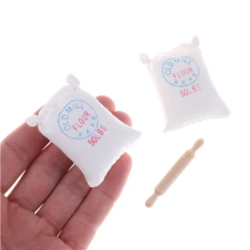 SIX 50 LBS FOOD SACKS 1:12 Scale DRY GOOD MARKET STORE DOLLHOUSE MINIATURE