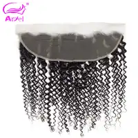 Ariel Brazilian Kinky Curly Remy Human Hair Lace Frontal Closure 13*4 Free Part Ear to Ear Natural Color 8"-22" Free Shipping
