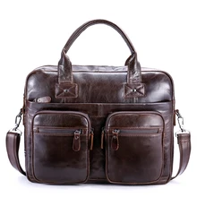 Мужские портфели, сумка для компьютера, сумка-мессенджер, сумка для ноутбука с ручками, Сумки из натуральной кожи, деловые мужские сумки через плечо, мужские сумки