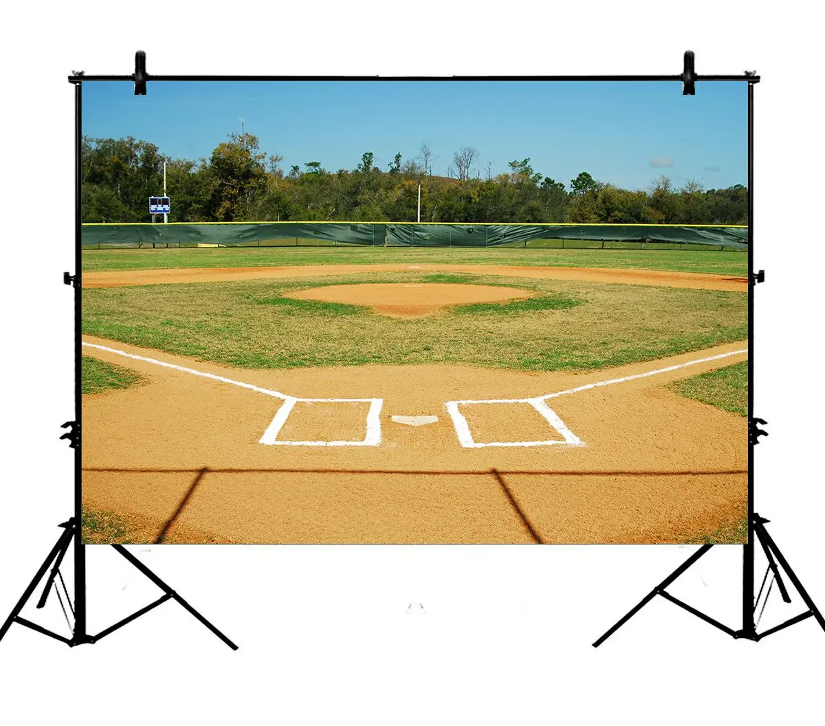

5x7ft Baseball Colorful Sky Tree Polyester Photo Background Portrait Backdrop