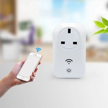 

high end smart home UK Standard 13A White kitchen plug sockets app remote power socket wifi outlet smart plug For digital phone