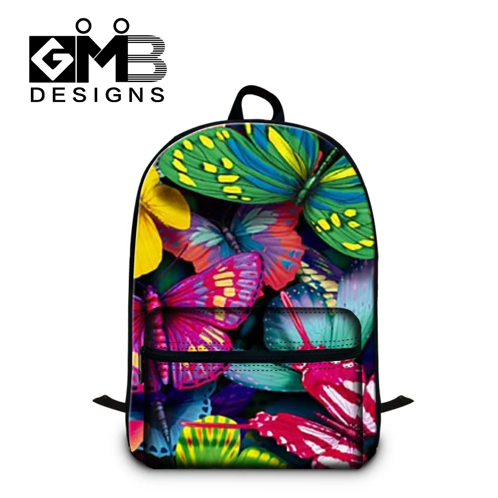 Dispalang Trendy Women's Cotton Backpack Butterfly Printing School Bags
