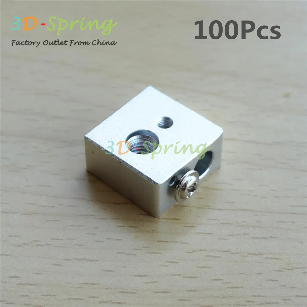 

100Pcs Reprap Makerbot MK7/MK8 Aluminium Heat Block For Print Head Hot End Heating Block 20*20*10 20x20x10 mm For 3D Printer