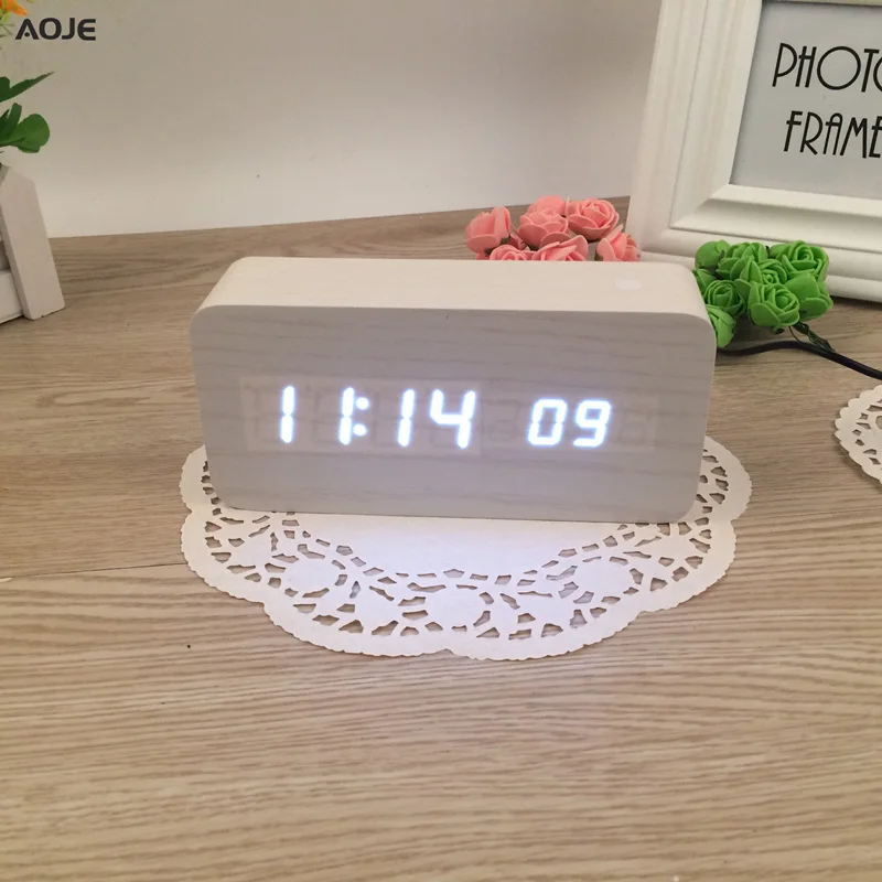 Buy Ultra modern wooden digital clock Thermometer Desk