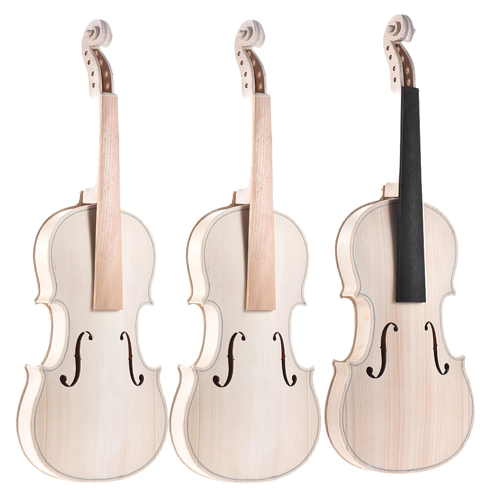 4/4 Full Size Violin DIY Kit Natural Solid Wood Acoustic Violin Fiddle ...