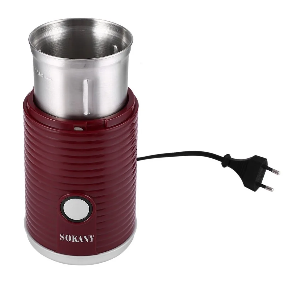 

Sokany Electric Coffee Grinder Stainless Steel Blades 180W for Home Office Coffee Beans Seed Bean Nut Herb Pepper Grain Grinder