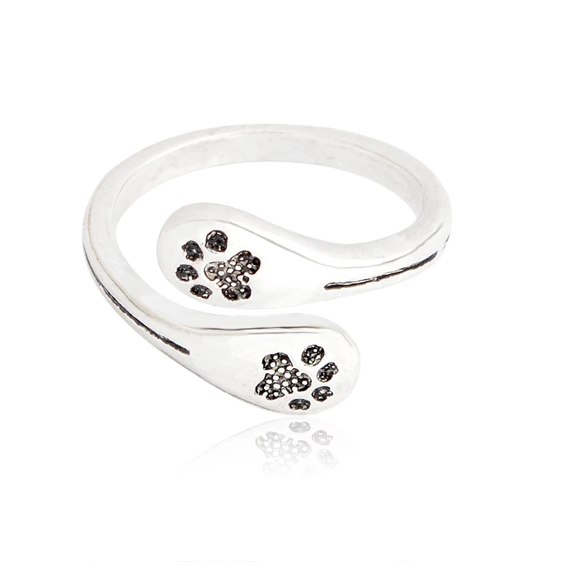 

Dog paw Ring Always by my side, Forever in my Heart Animal Pet Jewelry Opening Ring For Dog parent Free Shipping