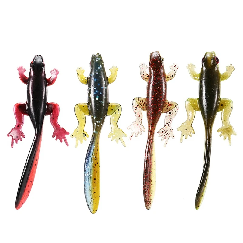 

4Pcs/Lot Soft Fishing Lure 3.7g / 8cm Frog Tadpole Soft Fishing Bait With Fishy Flavour Imitation Lure For Pesca