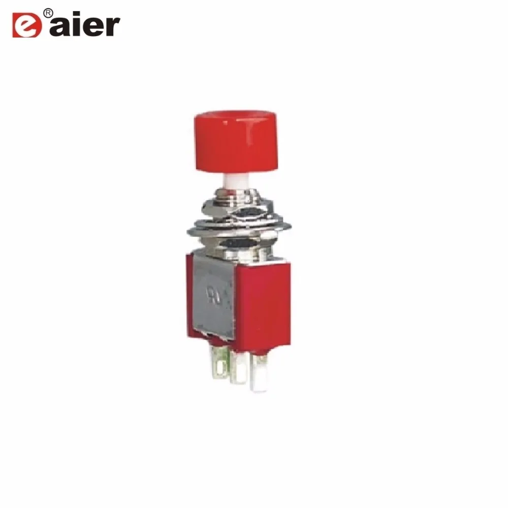 

4PCS Latching Push Button Switch ON ON SPDT Maintained Switches 2A 250VAC 5A 125VAC 6MM 3 Pins With Red Button Cap Single Pole