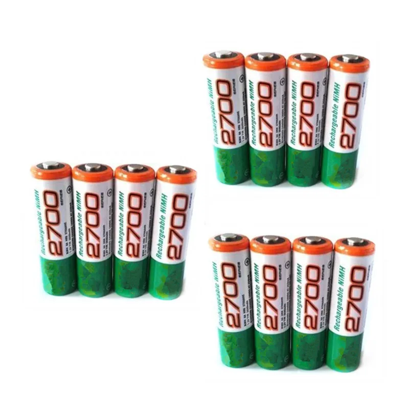 12pcs/lot Original rechargeable battery AA 2700 mAh ni mh 1.2v AA