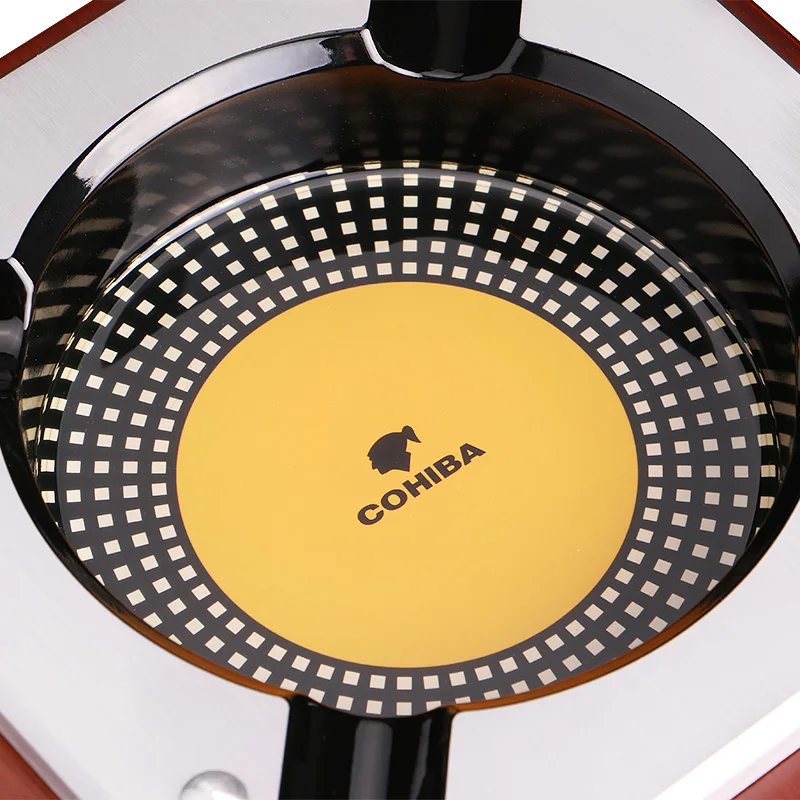 Бесплатная доставка пепельница для сигар COHIBA с корпусом из красного дерева