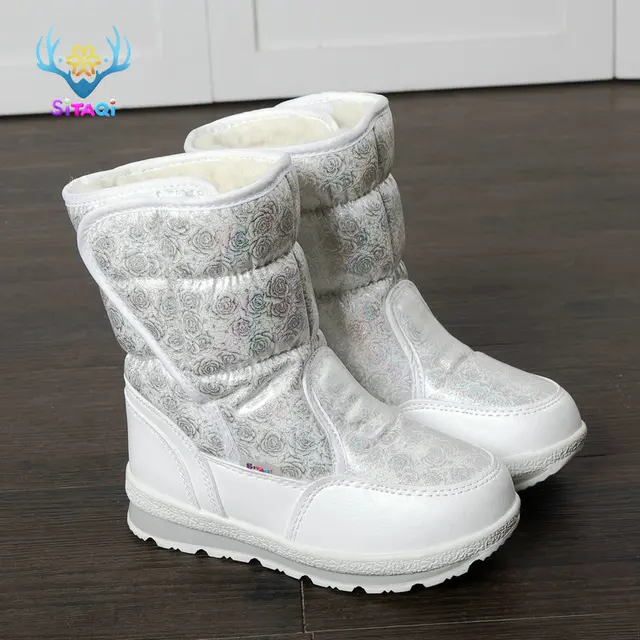 Buy Girls white boots shoes little princess winter