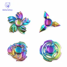 4 стиля красочный профессиональный EDC игрушка фиджет-Спиннер металлический антистресс палец Спиннер из нержавеющей стали ручной Спиннер