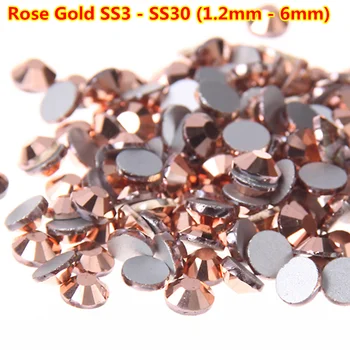 

Free Shipping Good Feedback ss3-ss30 1.2mm - 6mm Nail ss3 ss6 Rose Gold Rhinestone Nails Accessoire Ongles Christmas Decorations