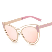 Butterfly Sunglasses Womens Polarized Trendy Pink Mirror Reflective Coating Metal Frame Woman Luxury Brand Designer Sun Glasses