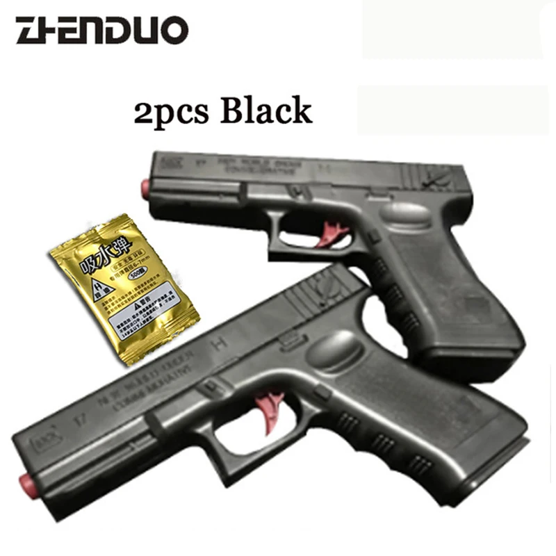 

2Pcs/set Manual Glock H12A Orbeez Black Plastic Gel Balls Gun With Water Bomb Launchable Fun Gun Outdoor Toy For Child