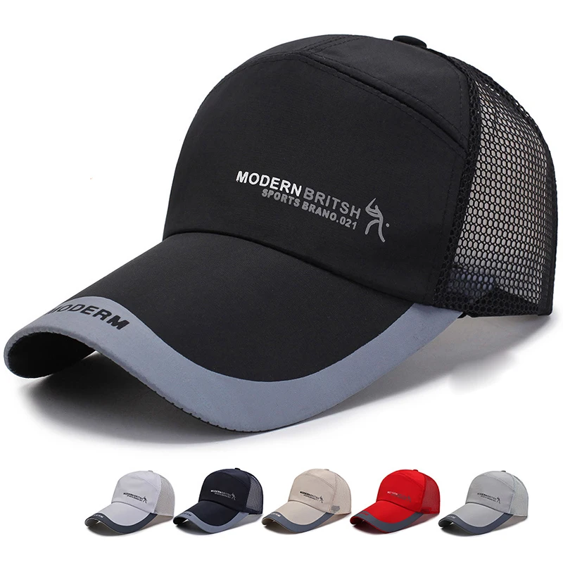 

Men Women Golf Sunshade Breathable Baseball Mesh Hat Sport Quick-drying Sunscreen Cap Hip-Hop Adjustable Canvas Fishing Hat P14