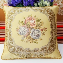 Золотой шелк вышивка офисный Европейский-Стильный чехол для подушки наволочка диванная наволочка домашний декоративный подарок на новоселье